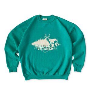Vintage 90's Teal Green Sweater Upper Canada Untamed Cottagecore Heritage Cozy